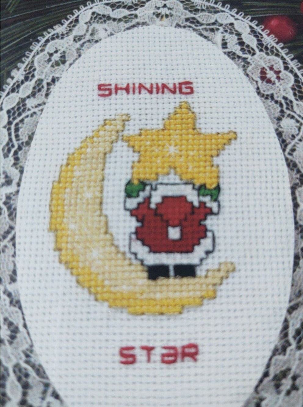 Designs for the Needle Santa Moon & Star Lace Ornament Counted Cross Stitch Kit